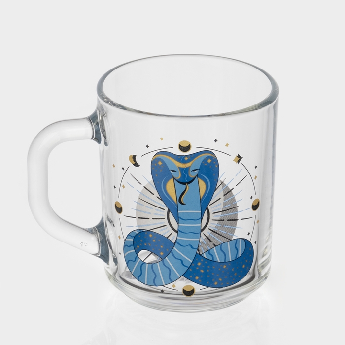 Кружка стеклянная чайная «Мистические змеи», 200 мл, МИКС