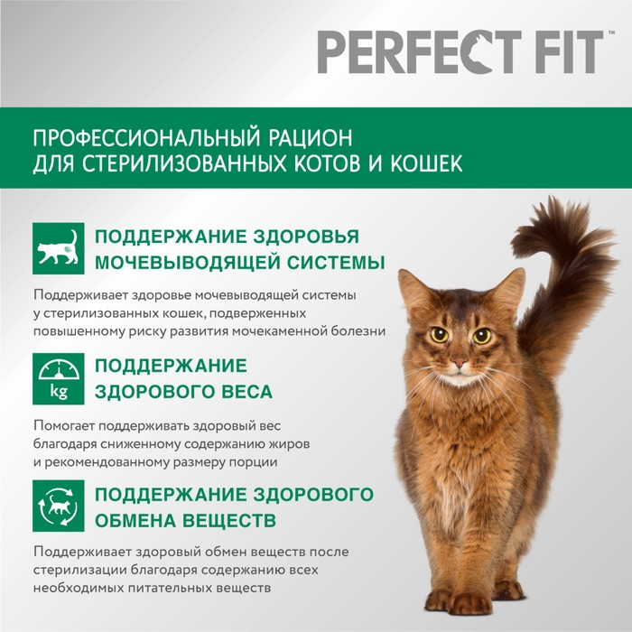 Сухой корм Perfect Fit для стерилизованных кошек, курица, 650 г Сухой корм Perfect Fit для стерилизованных кошек, курица, 650 г