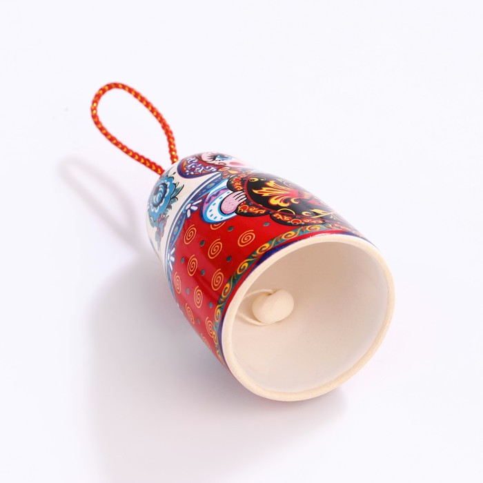 Колокольчик матрешка средняя, хохлома, 7 см Колокольчик матрешка средняя, хохлома, 7 см