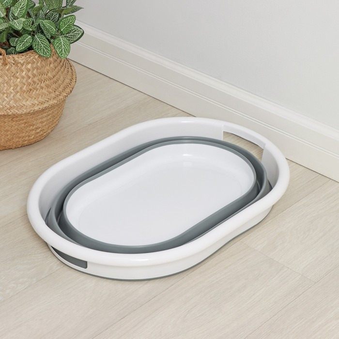 Таз складной Доляна, 39 л, 61,5×44×26,5 см, цвет серый Таз складной Доляна, 39 л, 61,5×44×26,5 см, цвет серый