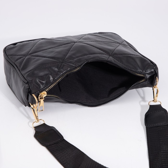 Сумка-багет на молнии, цвет чёрный Сумка-багет на молнии, цвет чёрный