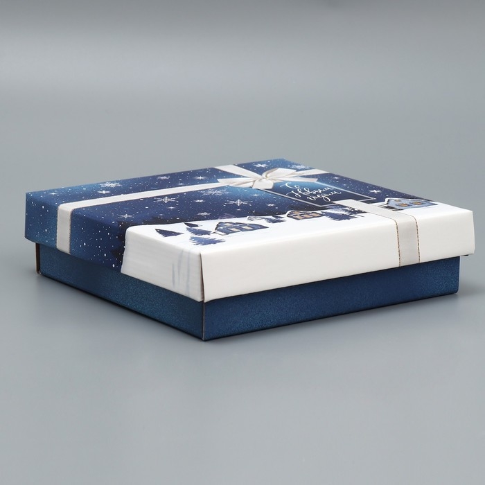 Коробка подарочная новогодняя складная «Зимний город», 20 х 20 х 5 см, Новый год Коробка подарочная новогодняя складная «Зимний город», 20 х 20 х 5 см, Новый год