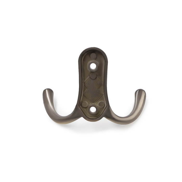 Крючок мебельный ТУНДРА TKD024 LIGHT, двухрожковый, бронза Крючок мебельный ТУНДРА TKD024 LIGHT, двухрожковый, бронза