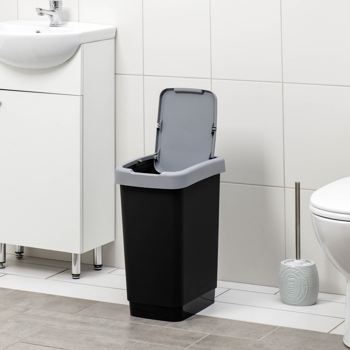 Контейнер для мусора «Твин», 25 л, цвет серый Контейнер для мусора «Твин», 25 л, цвет серый