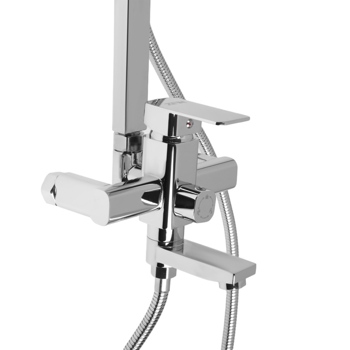 Душевая система ZEIN ZS-4, смеситель, тропическая и ручная лейка, латунь, хром Душевая система ZEIN ZS-4, смеситель, тропическая и ручная лейка, латунь, хром