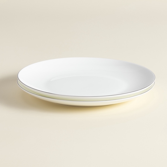 Тарелки SL Home «Каскарон», d=20 см, набор 2 шт, костяной фарфор, белые