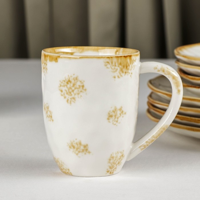 Набор фарфоровой посуды Доляна Organic Gold, 16 предметов: 4 тарелки d=20,5 см, 4 тарелки d=27,5 см, 4 миски d=12,5 см, 400 мл, 4 кружки 400 мл, цвет белый Набор фарфоровой посуды Доляна Organic Gold, 16 предметов: 4 тарелки d=20,5 см, 4 тарелки d=27,5 см, 4 миски d=12,5 см, 400 мл, 4 кружки 400 мл, цвет белый