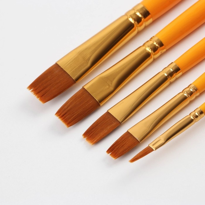 Кисть для рисования набор 5 шт. синтетика плоские № 2,4,6,8,10 Кисть для рисования набор 5 шт. синтетика плоские № 2,4,6,8,10