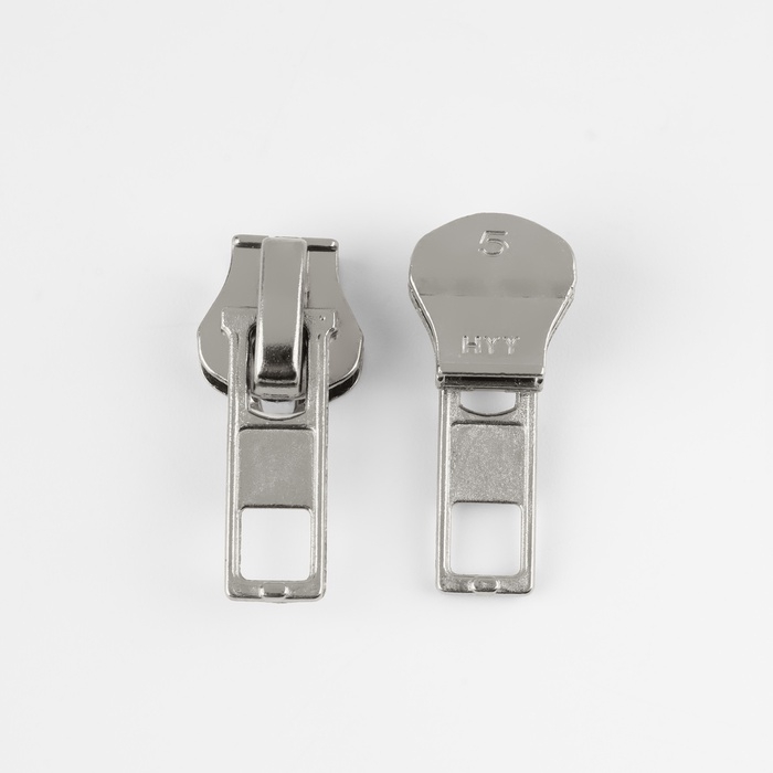 Бегунок автоматический для металлической молнии, №5, 10 шт, цвет никель Бегунок автоматический для металлической молнии, №5, 10 шт, цвет никель