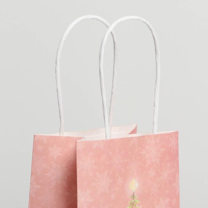 Пакет подарочный новогодний крафтовый «Новогодние сны», 12 х 21 х 9 см, Новый год Пакет подарочный новогодний крафтовый «Новогодние сны», 12 х 21 х 9 см, Новый год