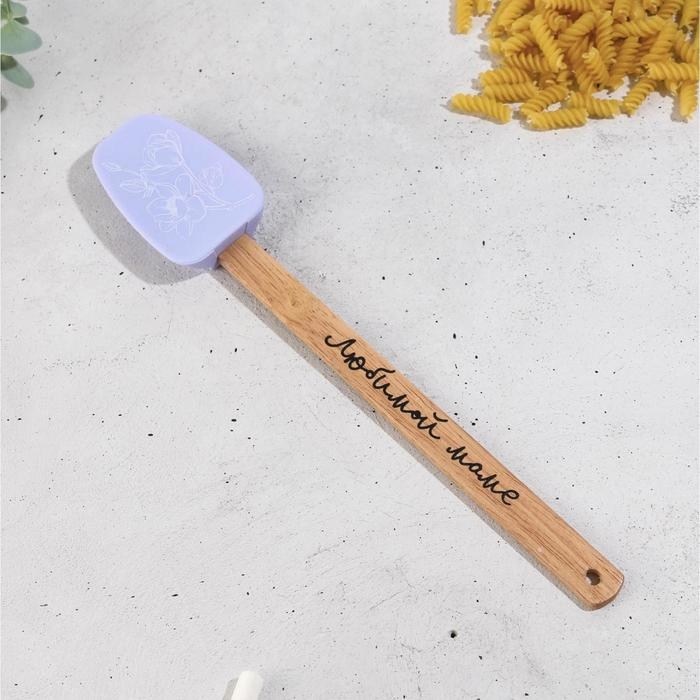 Лопатка силиконовая «Любимой маме» на формовой подложке, 11.5 × 28 см Лопатка силиконовая «Любимой маме» на формовой подложке, 11.5 × 28 см