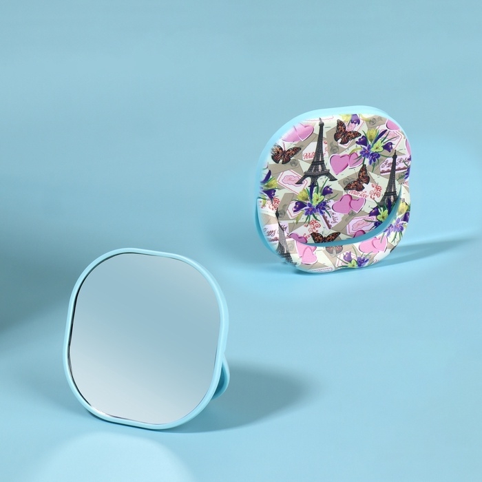 Зеркало карманное «Узор», с подставкой, 8 × 8 см, цвет фиолетовый Зеркало карманное «Узор», с подставкой, 8 × 8 см, цвет фиолетовый