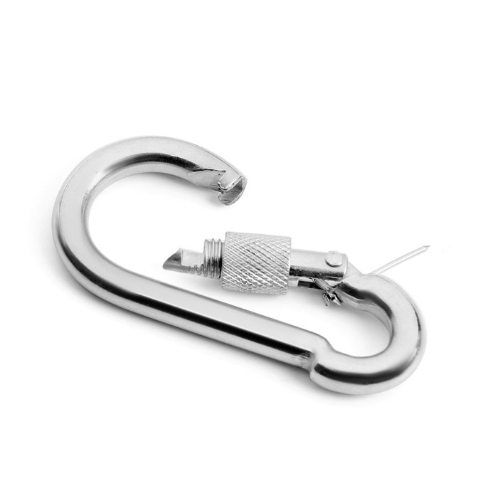 Карабин монтажный с фиксатором ТУНДРА krep, DIN5299D, 8х80 мм, оцинкованный, 1 шт. Карабин монтажный с фиксатором ТУНДРА krep, DIN5299D, 8х80 мм, оцинкованный, 1 шт.