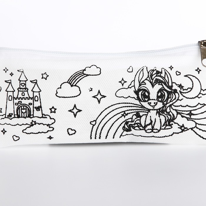 Набор для творчества: Пенал раскраска «Единорог», фломастеры 6 цветов Набор для творчества: Пенал раскраска «Единорог», фломастеры 6 цветов