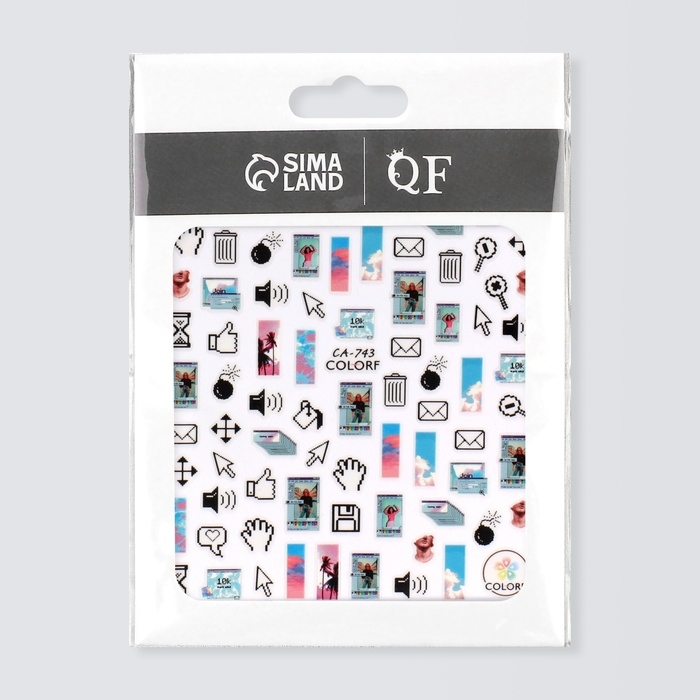 Наклейки для ногтей «Иконки», разноцветные Наклейки для ногтей «Иконки», разноцветные