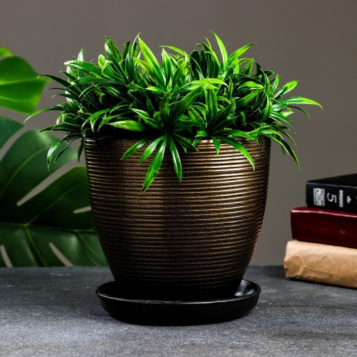 Горшок цветочный Горшок цветочный "Изысканность" коричневый, 2,4 л