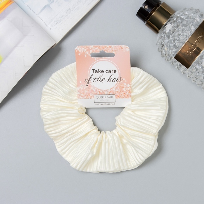 Резинка для волос Резинка для волос "Орбита" жатка классика глянец, 12 см, молочный