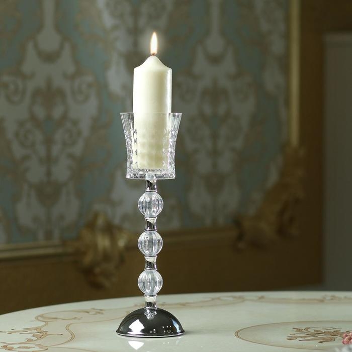 Подсвечник стекло  Подсвечник стекло "Комплимент" 29,5х9х9 см