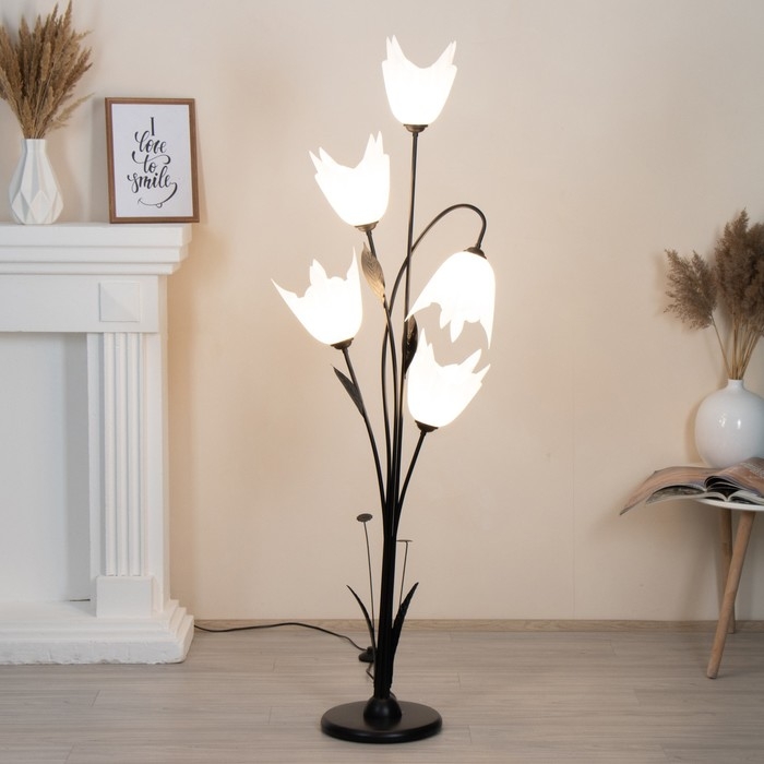 Торшер  Торшер "Аделла" 5хЕ27 15Вт белый h.145 см