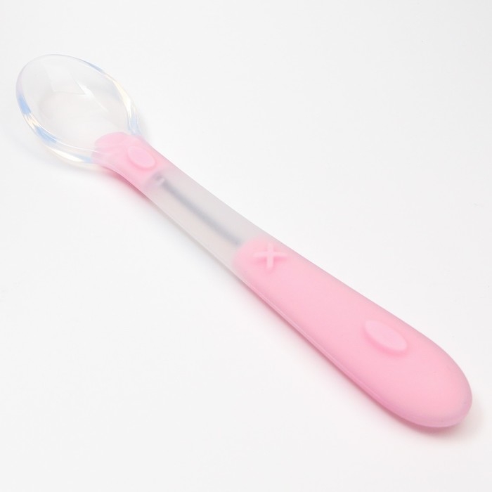 Ложка детская для кормления силиконовая, от 5 мес., цвет розовый Ложка детская для кормления силиконовая, от 5 мес., цвет розовый