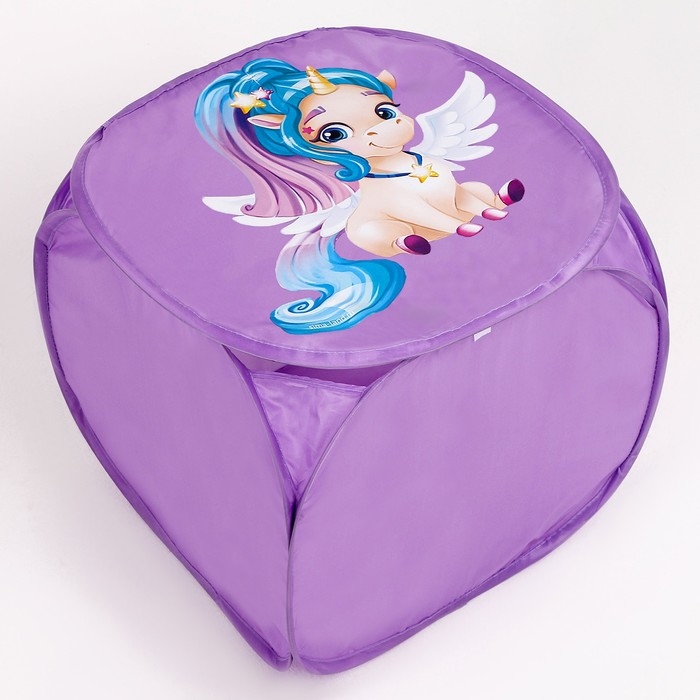 Корзина для хранения игрушкек «Волшебный единорог», 45 х 45 х 43 см, фиолетовая Корзина для хранения игрушкек «Волшебный единорог», 45 х 45 х 43 см, фиолетовая