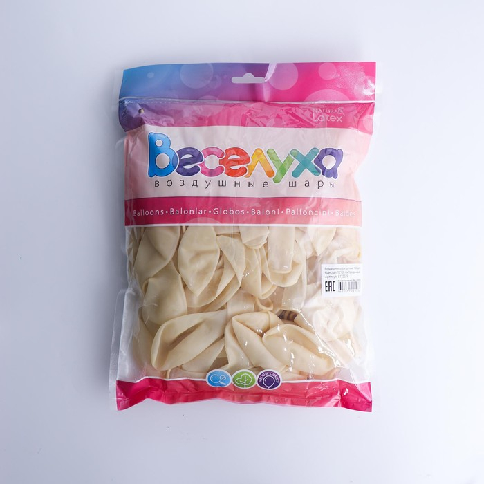 Шар латексный 12 Шар латексный 12", кристалл, прозрачный, набор 100 шт.