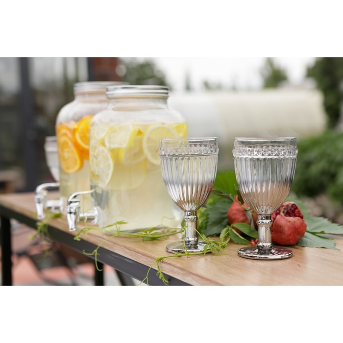 Набор бокалов из стекла Magistro «Босфор», 250 мл, 6 шт, цвет градиент серебро