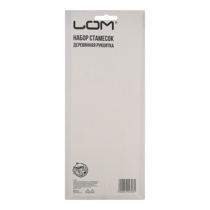 Набор стамесок ЛОМ, деревянная рукоятка, 6-12-18 мм Набор стамесок ЛОМ, деревянная рукоятка, 6-12-18 мм