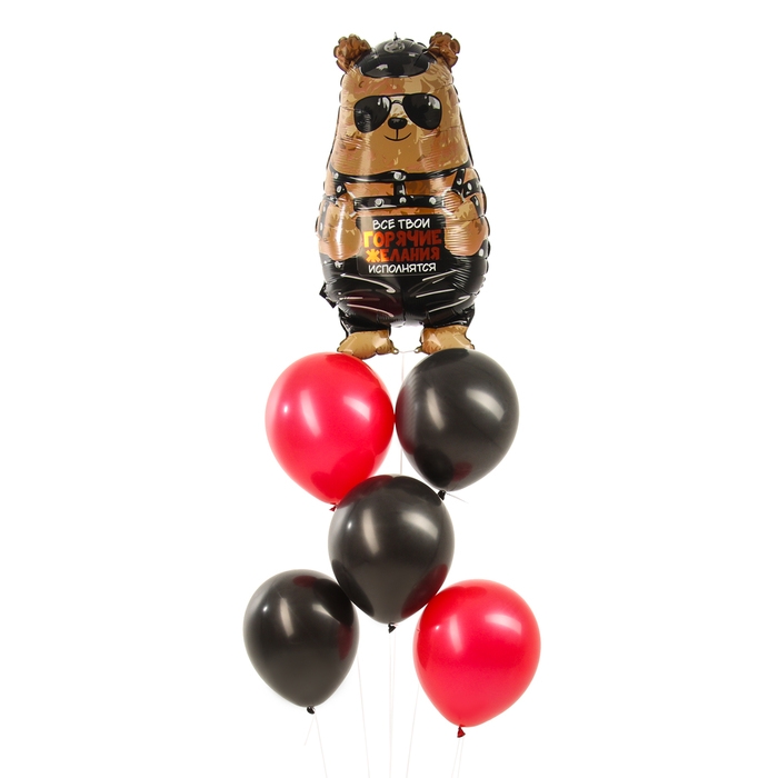 Набор воздушных шаров «Горячие желания», чёрно-красный, латекс, фольга, 6 шт. Набор воздушных шаров «Горячие желания», чёрно-красный, латекс, фольга, 6 шт.