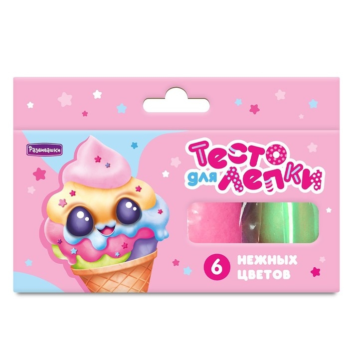 Тесто для лепки, в коробке 6 цветов по 25 г, нежные цвета Тесто для лепки, в коробке 6 цветов по 25 г, нежные цвета