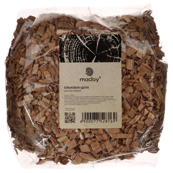 Щепа для копчения Maclay «Бук», 210±30 г Щепа для копчения Maclay «Бук», 210±30 г