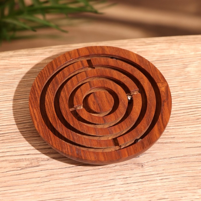 Головоломка-лабиринт  Головоломка-лабиринт "Круг" 10х10 см, дерево шишам