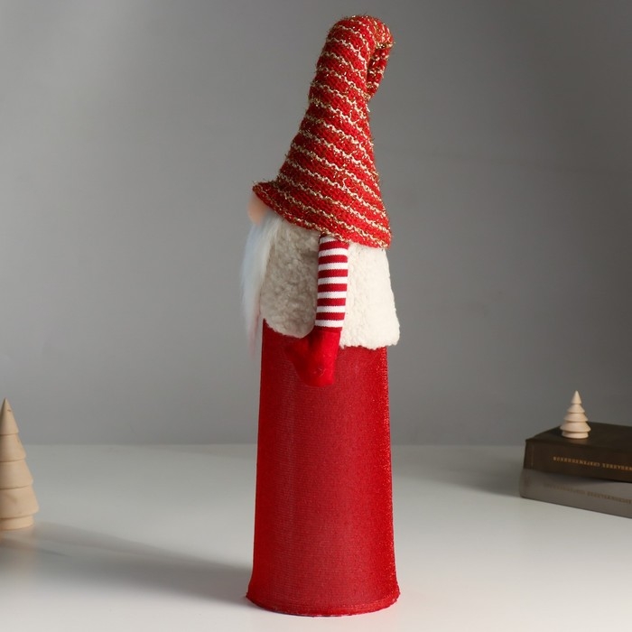 Кукла интерьерная свет Кукла интерьерная свет "Дед Мороз красный в белом жилете" 18х12х65 см