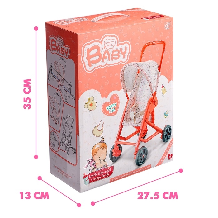 Коляска для кукол «Весёлая прогулка», летняя, 32 × 25,5 × 54 см Коляска для кукол «Весёлая прогулка», летняя, 32 × 25,5 × 54 см
