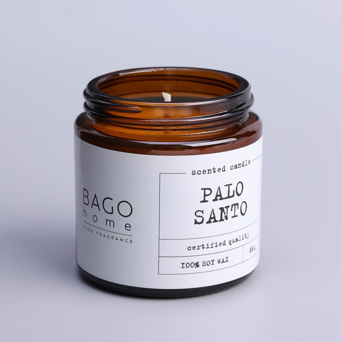 Свеча ароматическая в банке  Свеча ароматическая в банке "Пало санто", совый воск, 88 г