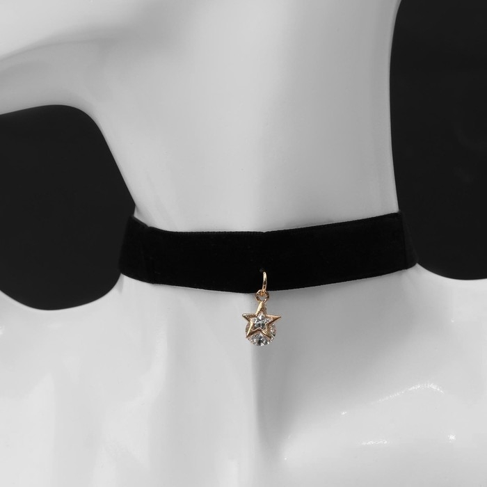 Чокер «Стразинка» звезда, цвет белый в золоте, L=32 см Чокер «Стразинка» звезда, цвет белый в золоте, L=32 см