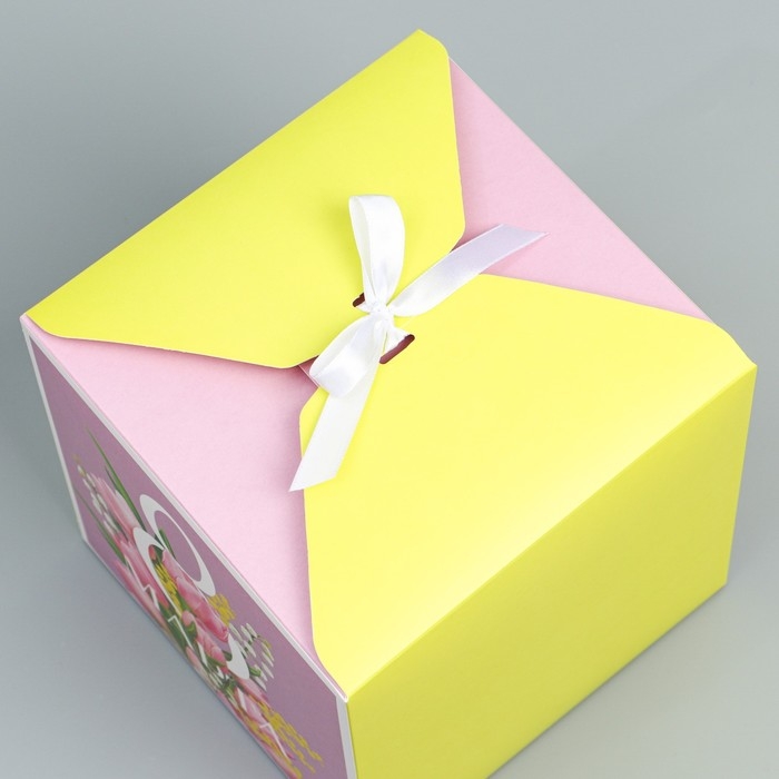 Коробка подарочная складная, упаковка, «8 марта», 18 х 18 х 18 см