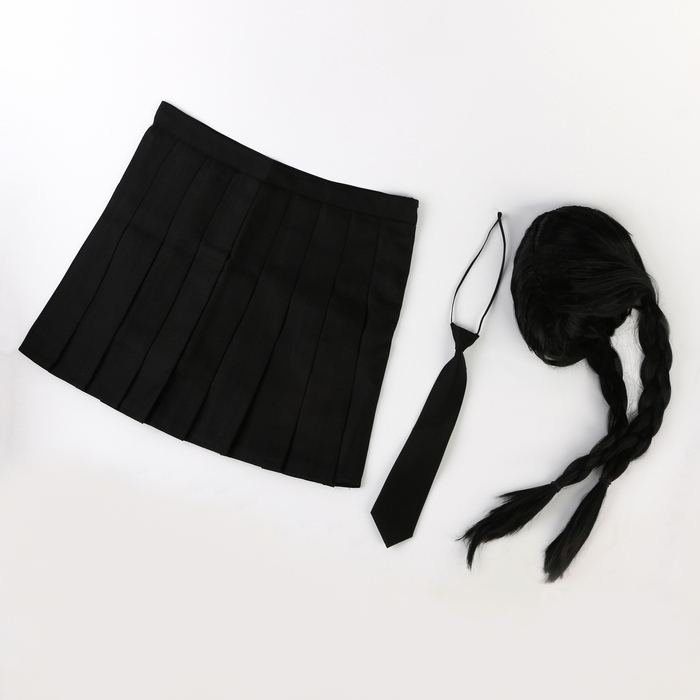 Карнавальный набор «Готическая девчонка», р. XS, парик, юбка, галстук Карнавальный набор «Готическая девчонка», р. XS, парик, юбка, галстук