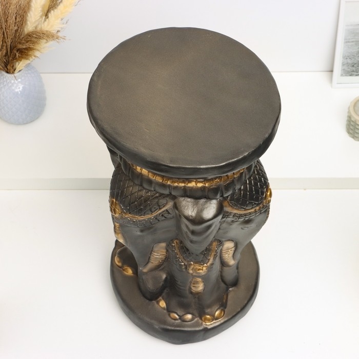 Фигура - подставка Фигура - подставка "Три слона" 28х28х50см, черное золото