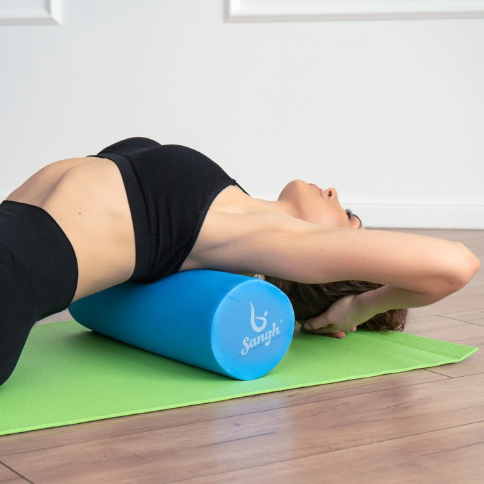 Ролик массажный Sangh, 45х15 см, цвет синий Ролик массажный Sangh, 45х15 см, цвет синий