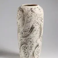 Ваза настольная керамика "Сэнс" 28,5х13 см, бело-чёрный Ваза настольная керамика "Сэнс" 28,5х13 см, бело-чёрный