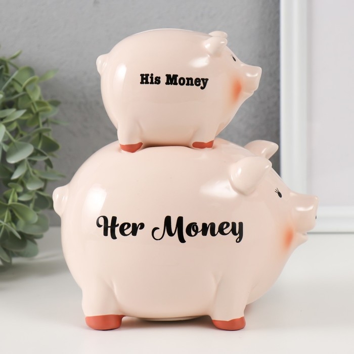 Копилка керамика Копилка керамика "Две свинки - пирамида" 19,5х12х18,8 см