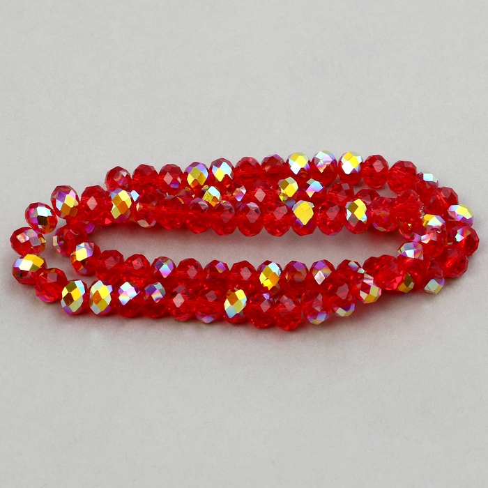 Бусины из стекла, набор 72 шт., размер 1 шт. &mdash; 8 мм, цвет красный