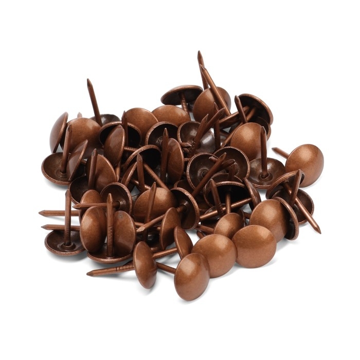 Лента декоративных гвоздей ТУНДРА, длина 1 м, 11х16 мм, медь, 10 шт Лента декоративных гвоздей ТУНДРА, длина 1 м, 11х16 мм, медь, 10 шт