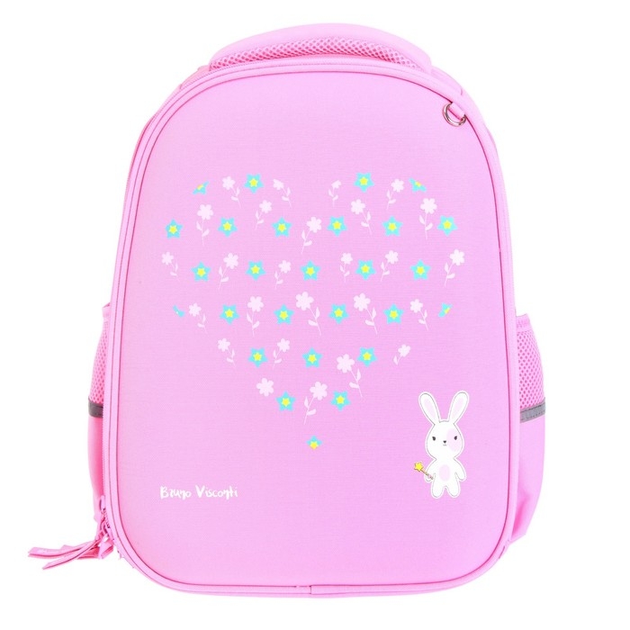 Рюкзак каркасный 38 х 30 х 20 см, + пенал, Bruno Visconti Рюкзак каркасный 38 х 30 х 20 см, + пенал, Bruno Visconti "Зефирный зайка"