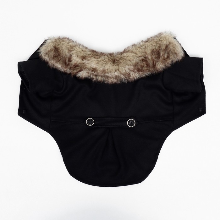 Пальто для собак, размер M (ДС 30, ОГ 44-45, ОШ 29-30 см), чёрное Пальто для собак, размер M (ДС 30, ОГ 44-45, ОШ 29-30 см), чёрное