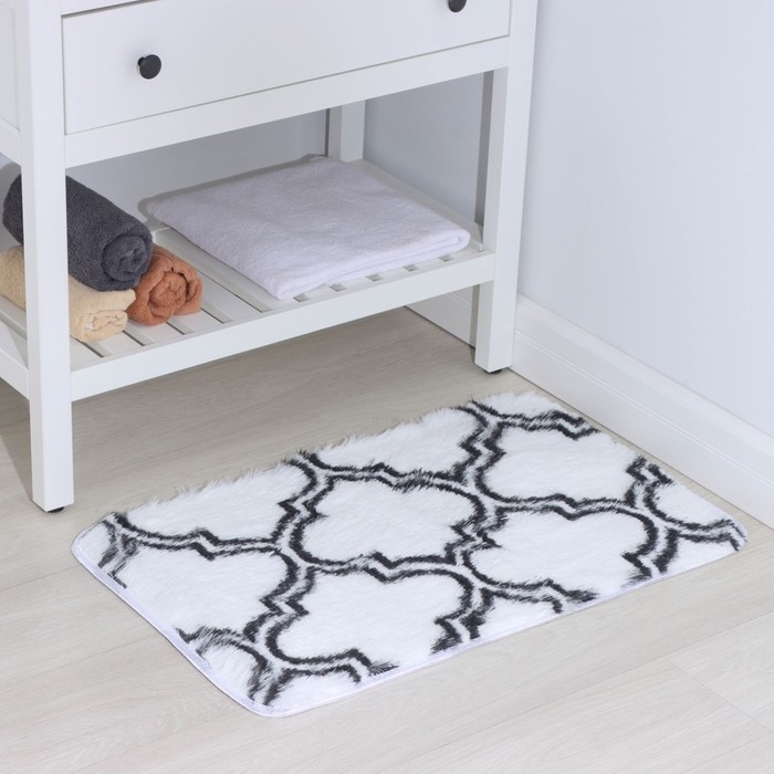 Коврик Доляна «Вензель», 50×80 см, цвет белый Коврик Доляна «Вензель», 50×80 см, цвет белый