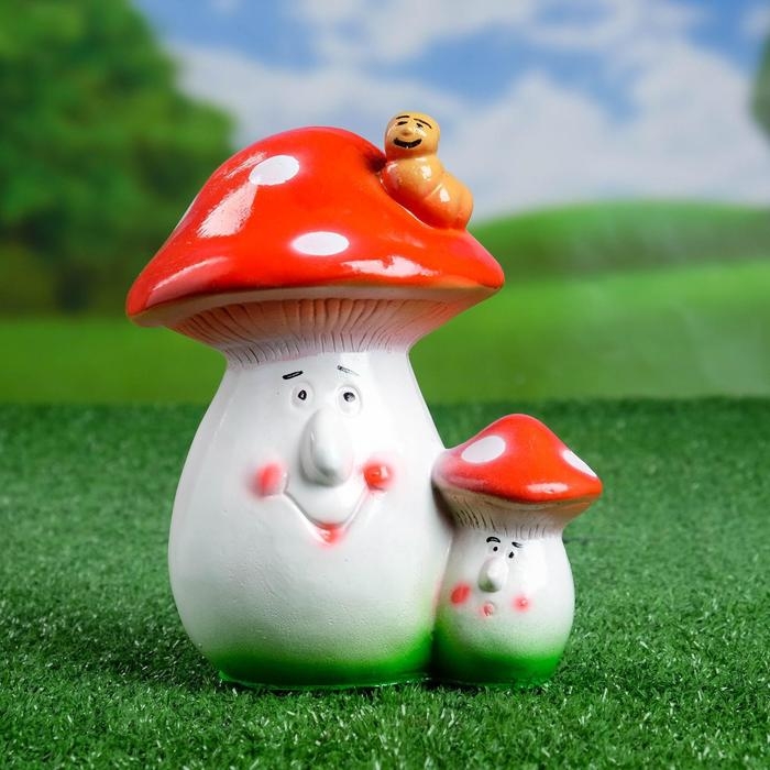 Садовая фигура  Садовая фигура "Два мухомора" 19х16х13см