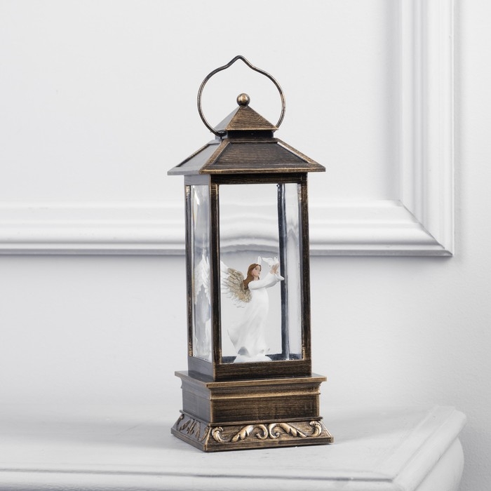 Светодиодная фигура «Фонарь с ангелом» 10 × 27 × 10 см, пластик, батарейки ААх3 (не в комплекте), USB, свечение тёплое белое Светодиодная фигура «Фонарь с ангелом» 10 × 27 × 10 см, пластик, батарейки ААх3 (не в комплекте), USB, свечение тёплое белое