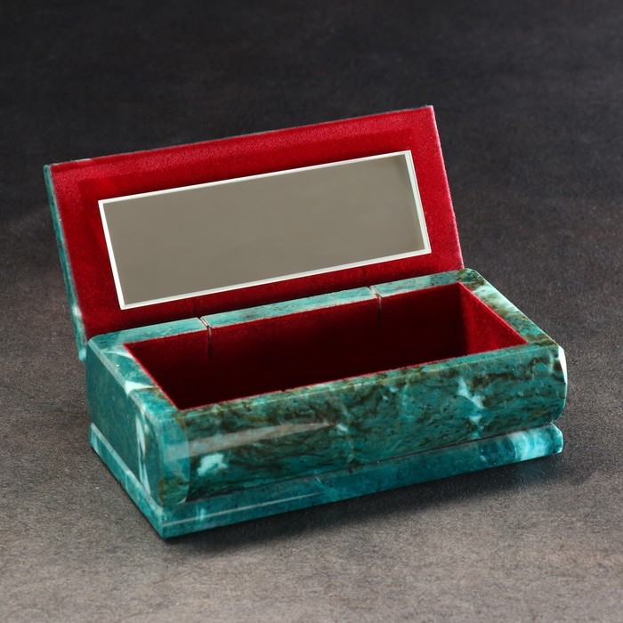 Ларец Ларец "Зима" 15х7х5,5 см, каменная крошка, змеевик